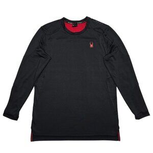 Spyder Active Shirt Mens Large Black Long Sleeve Pro Web Thermal Performance